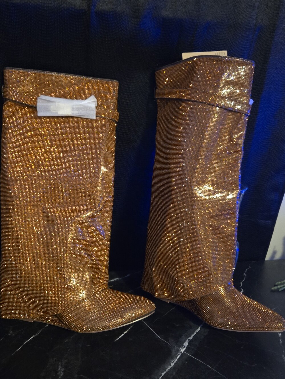 Embellished Bronze Rhinestone Boot - Picture 5 of 7